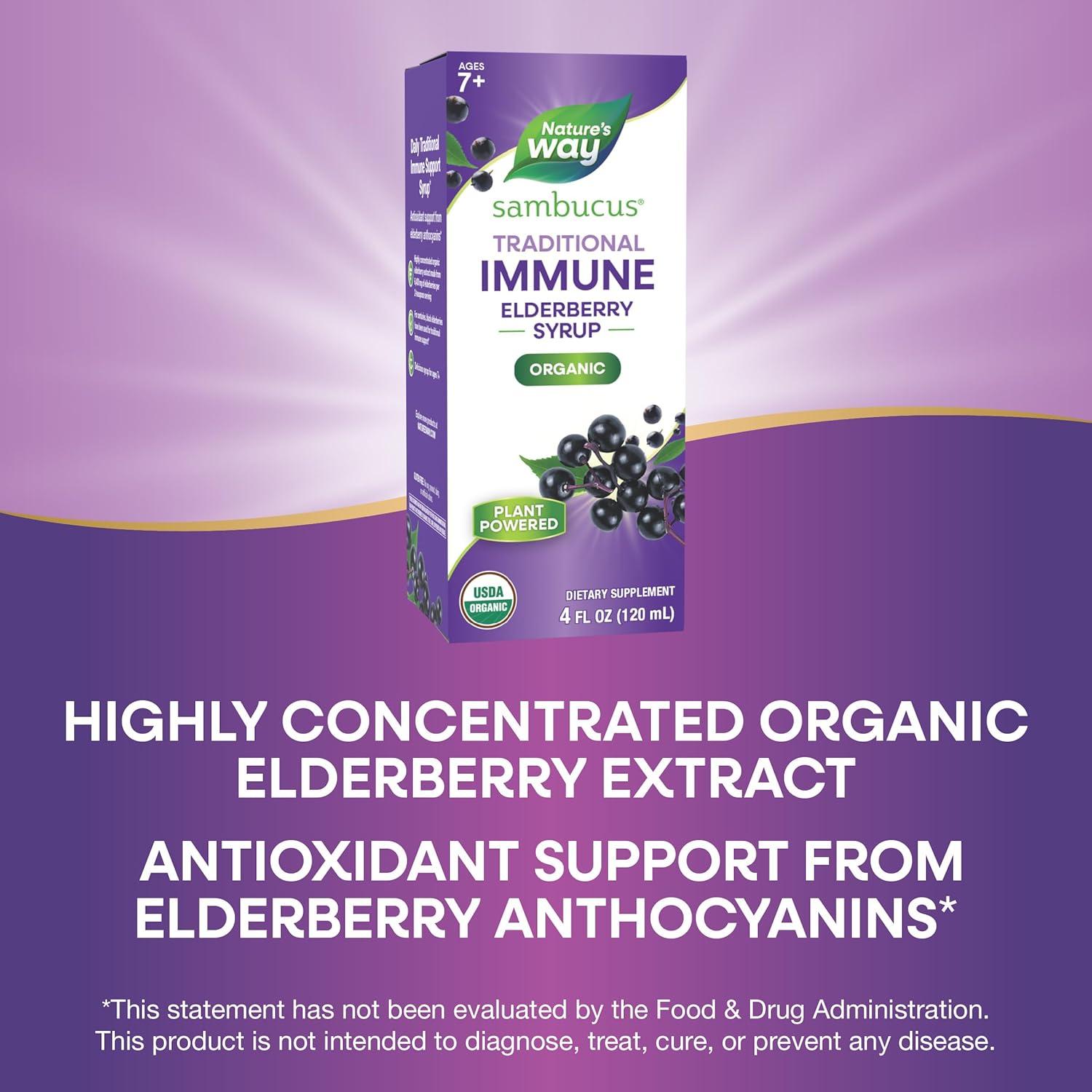 Jarabe de Saúco Orgánico Nature's Way 118 ml - Soporte Inmunológico