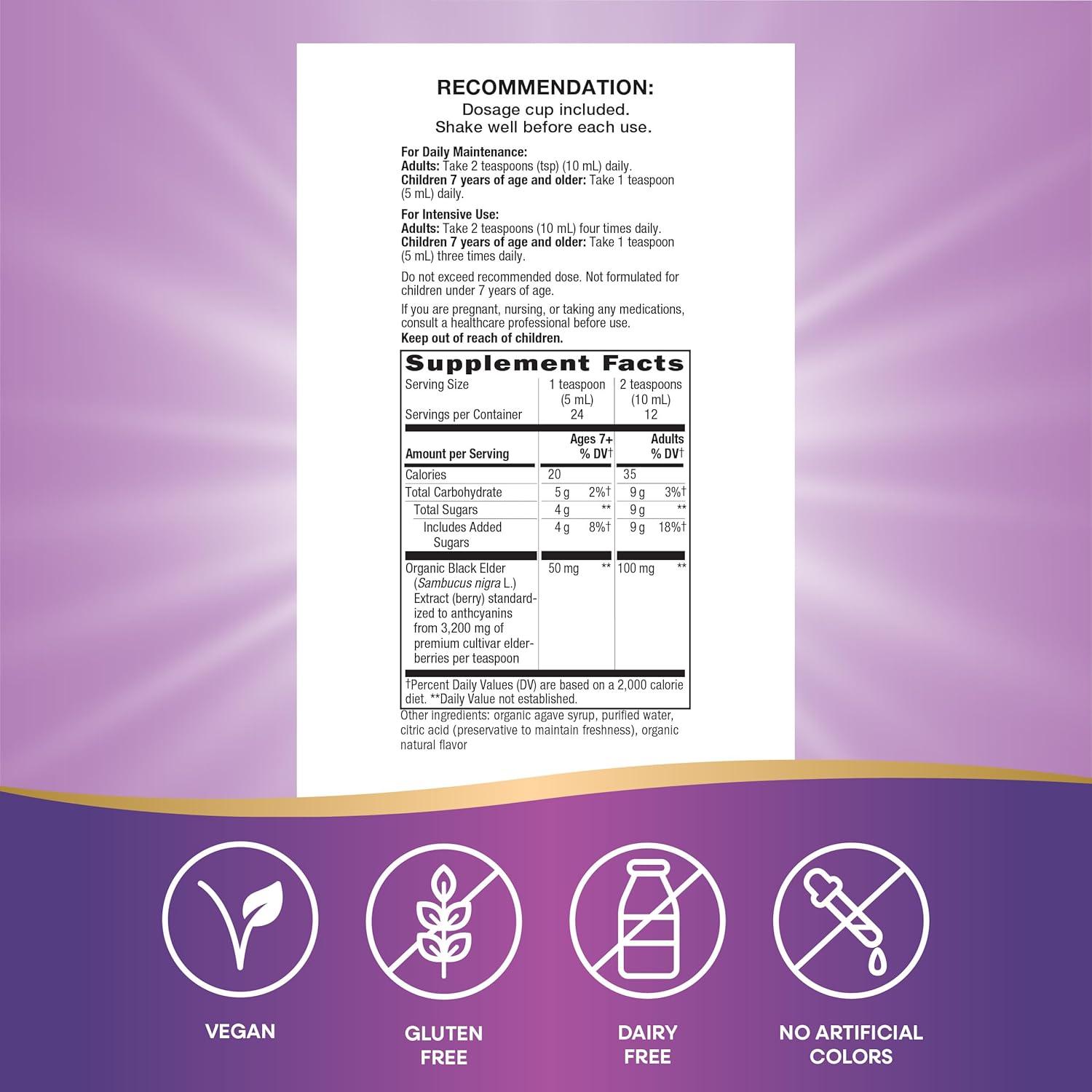 Jarabe de Saúco Orgánico Nature's Way 118 ml - Soporte Inmunológico