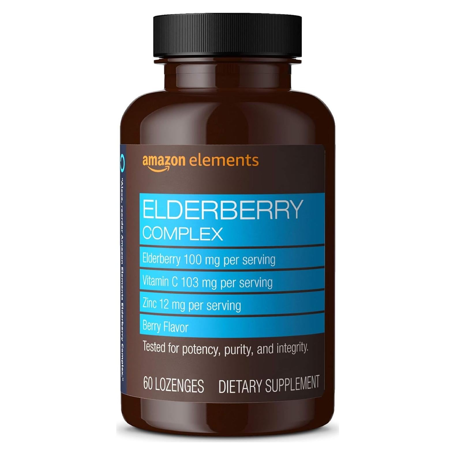 Pastillas de Saúco Amazon Elements 60 Unidades Sabor a Baya