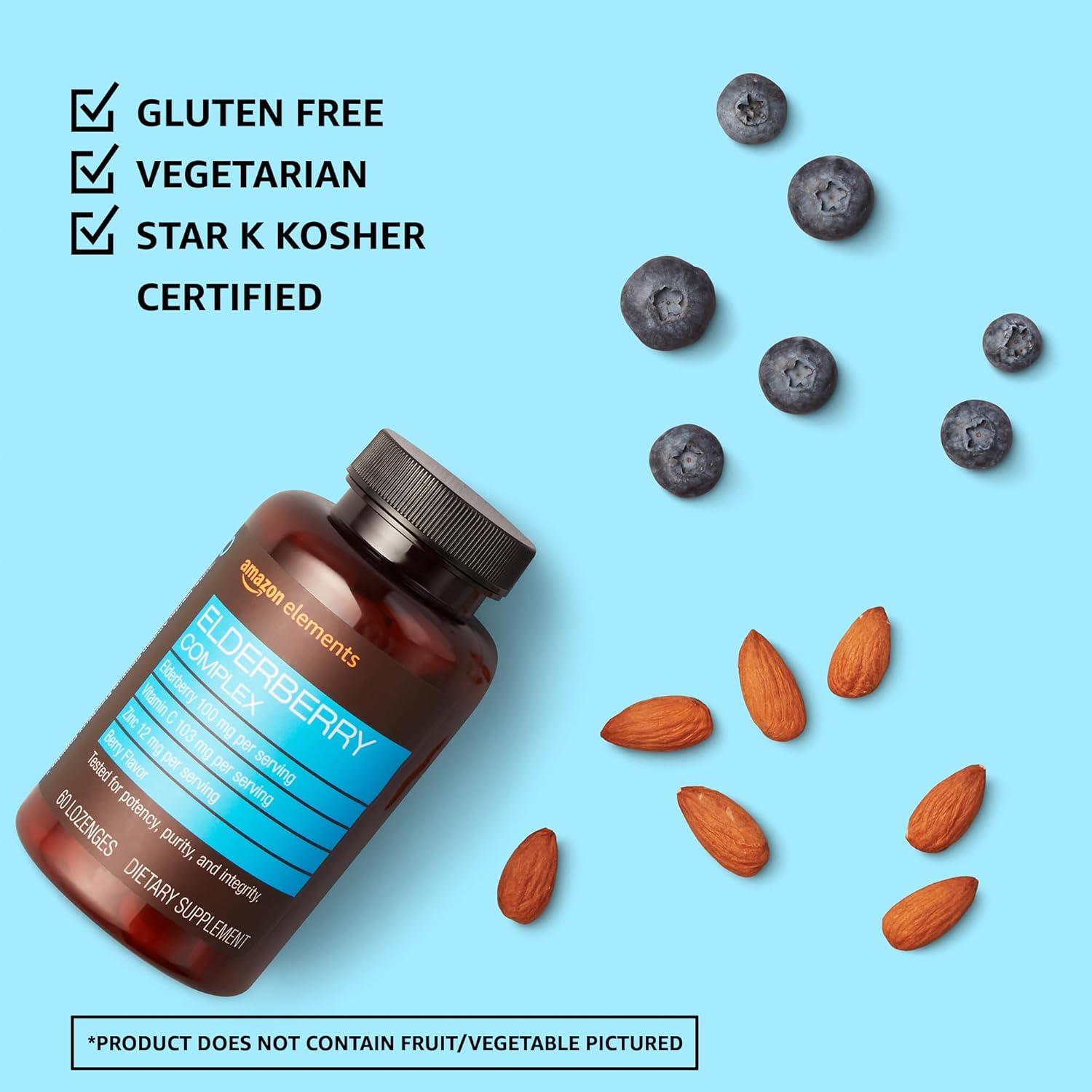 Pastillas de Saúco Amazon Elements 60 Unidades Sabor a Baya