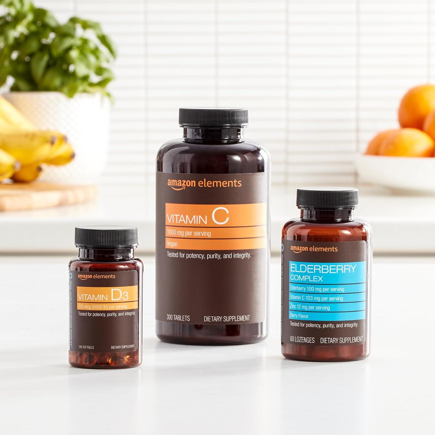 Pastillas de Saúco Amazon Elements 60 Unidades Sabor a Baya