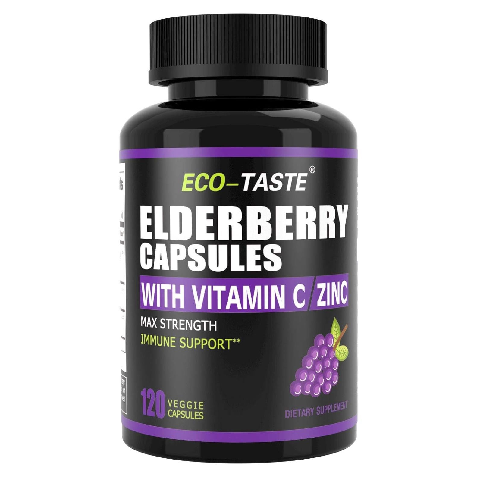 Cápsulas de Saúco ECO-TASTE con Zinc y Vitamina C - 120 Unidades