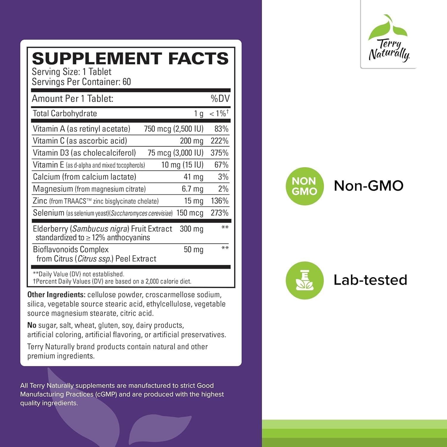 Suplemento Inmunológico Terry Naturally ViraPro - 60 Tabletas con Zinc y Selenio