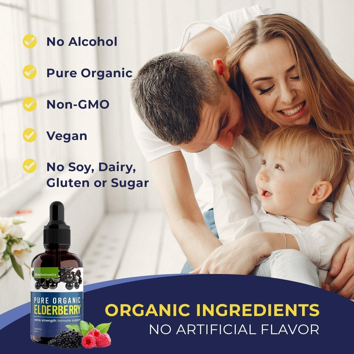 Jarabe de Saúco Orgánico MaxImmunity - 30 Días Adultos, 60 Días Niños