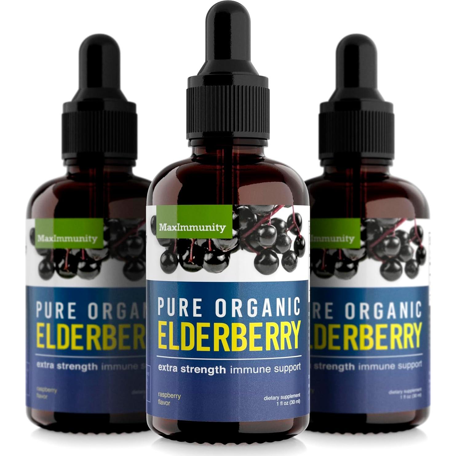 Jarabe de Saúco Orgánico MaxImmunity - 30 Días Adultos, 60 Días Niños