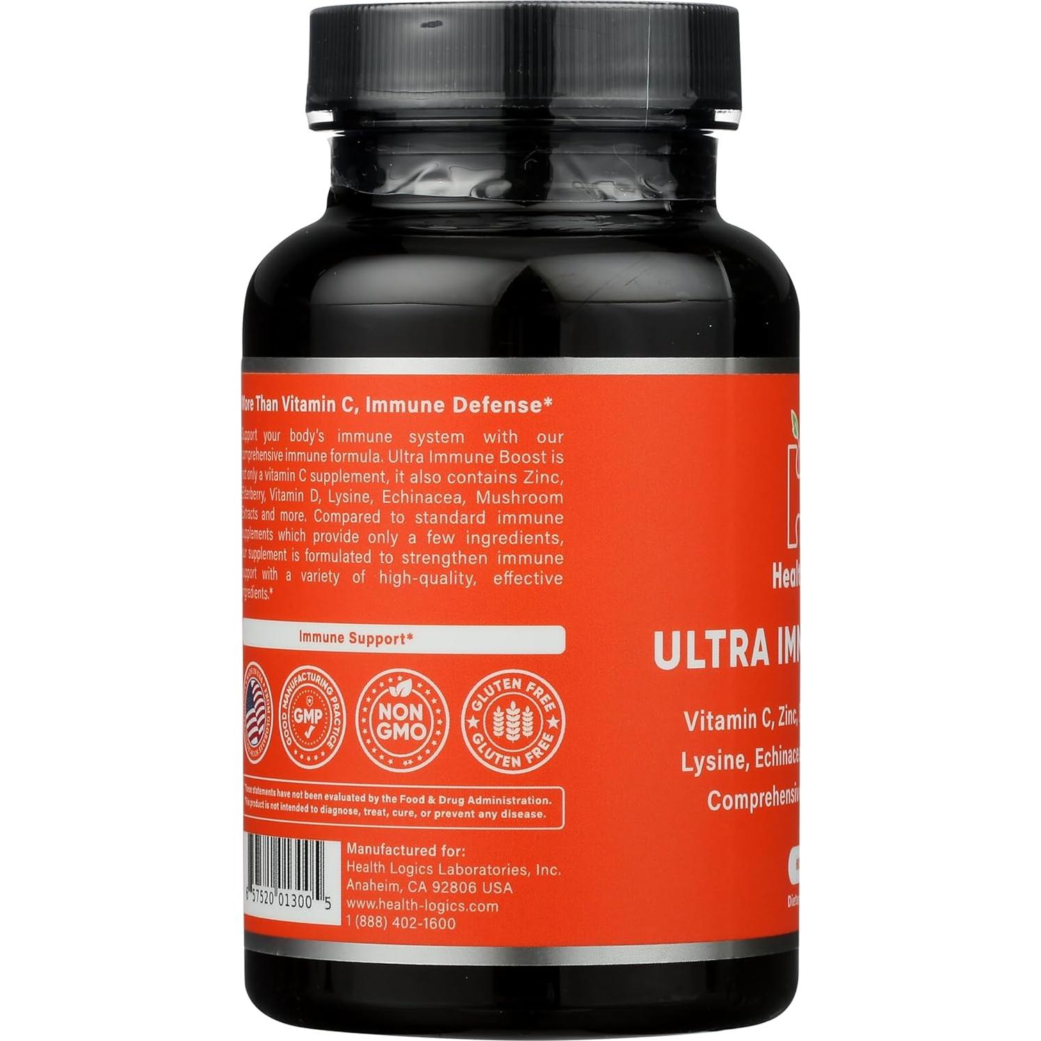 Cápsulas Health Logics Fortify! con Vitamina C, Zinc y Saúco - 60 Unidades