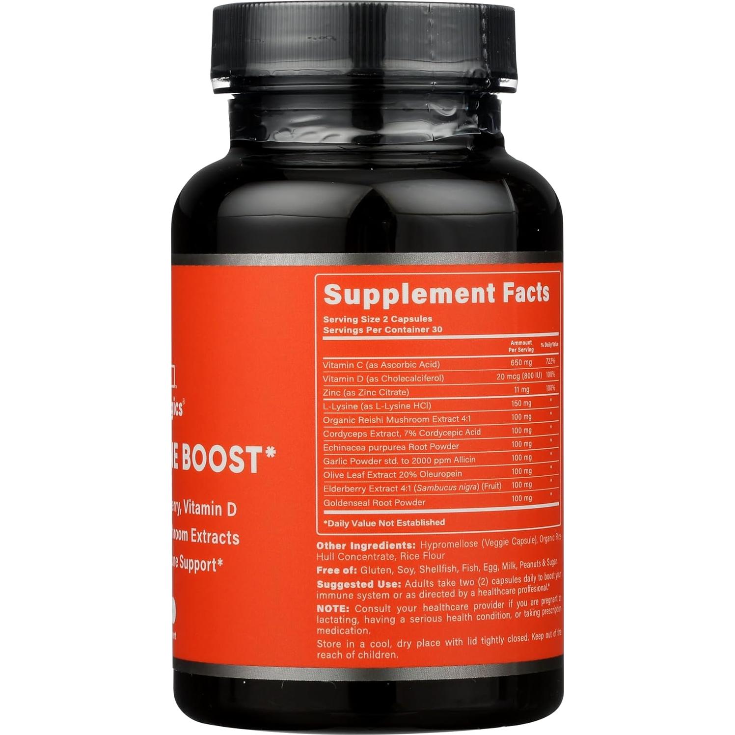 Cápsulas Health Logics Fortify! con Vitamina C, Zinc y Saúco - 60 Unidades