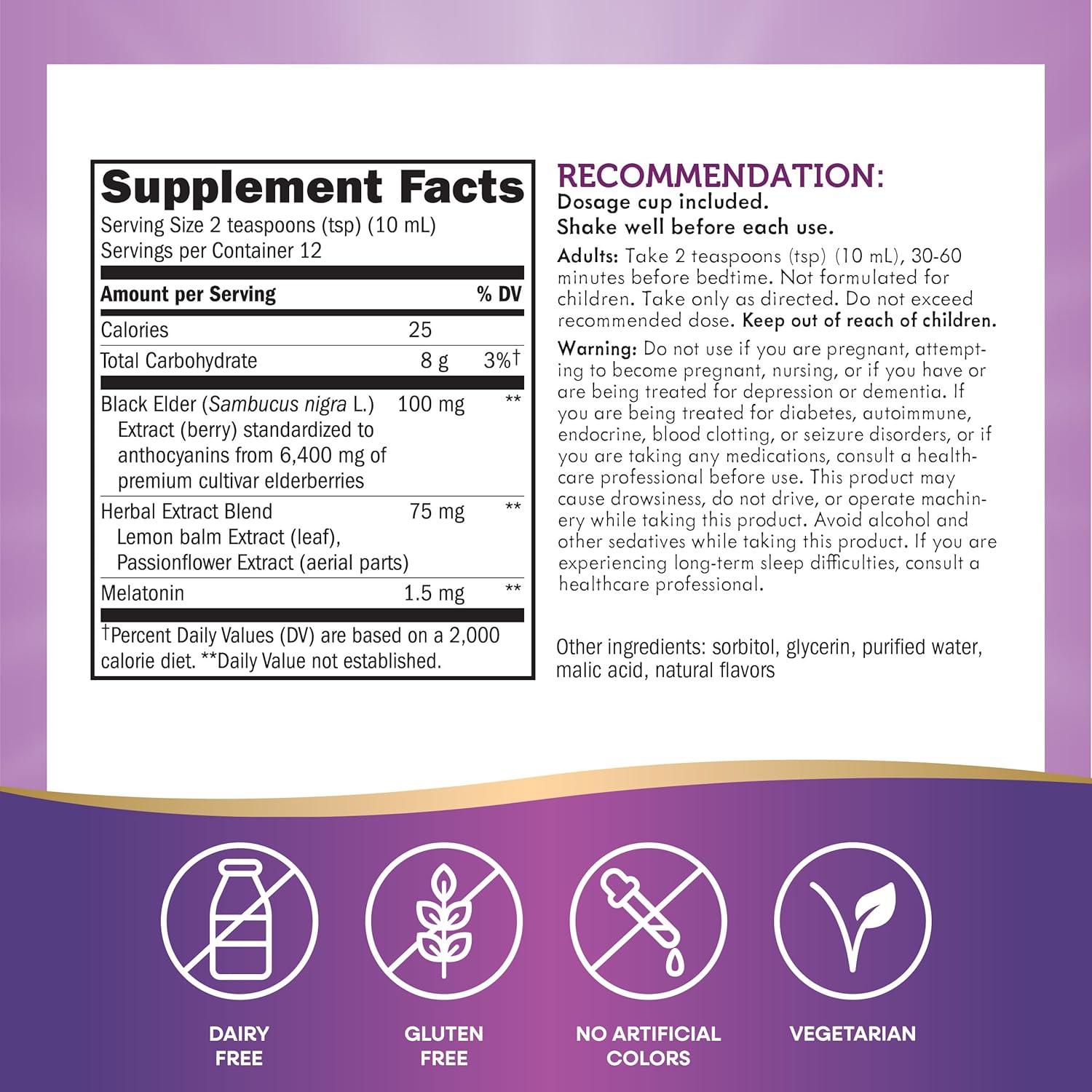 Jarabe Nocturno Nature's Way con Melatonina 118 ml