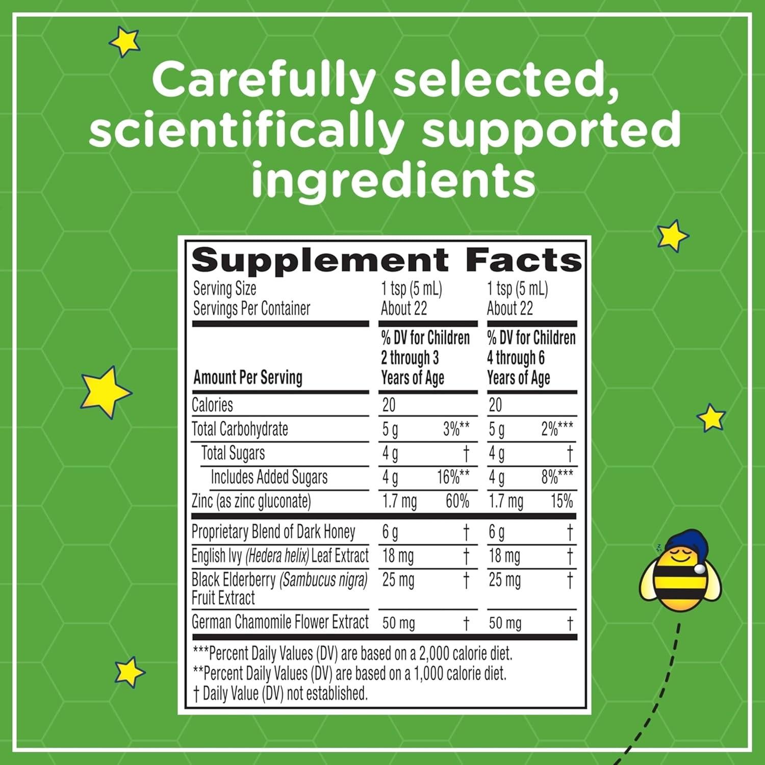 Jarabe para la tos nocturno Zarbee para niños 120ml - Miel y bayas