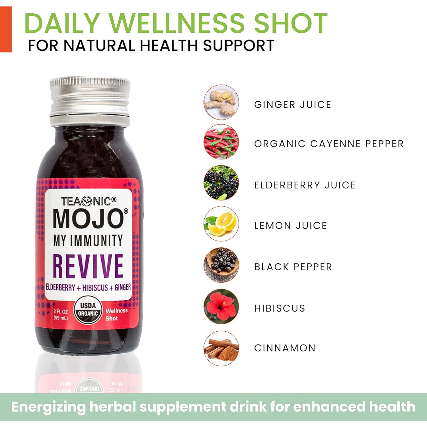 TEAONIC Mi Mojo de Inmunidad - Jugo Herbal Orgánico 12x59ml