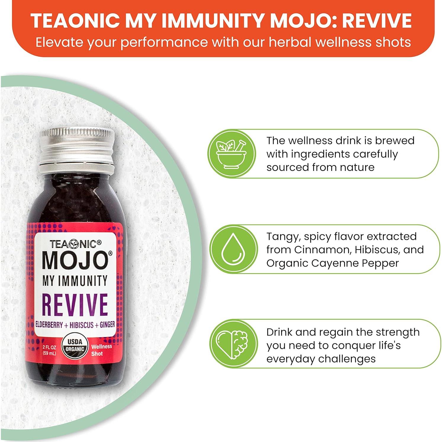 TEAONIC Mi Mojo de Inmunidad - Jugo Herbal Orgánico 12x59ml