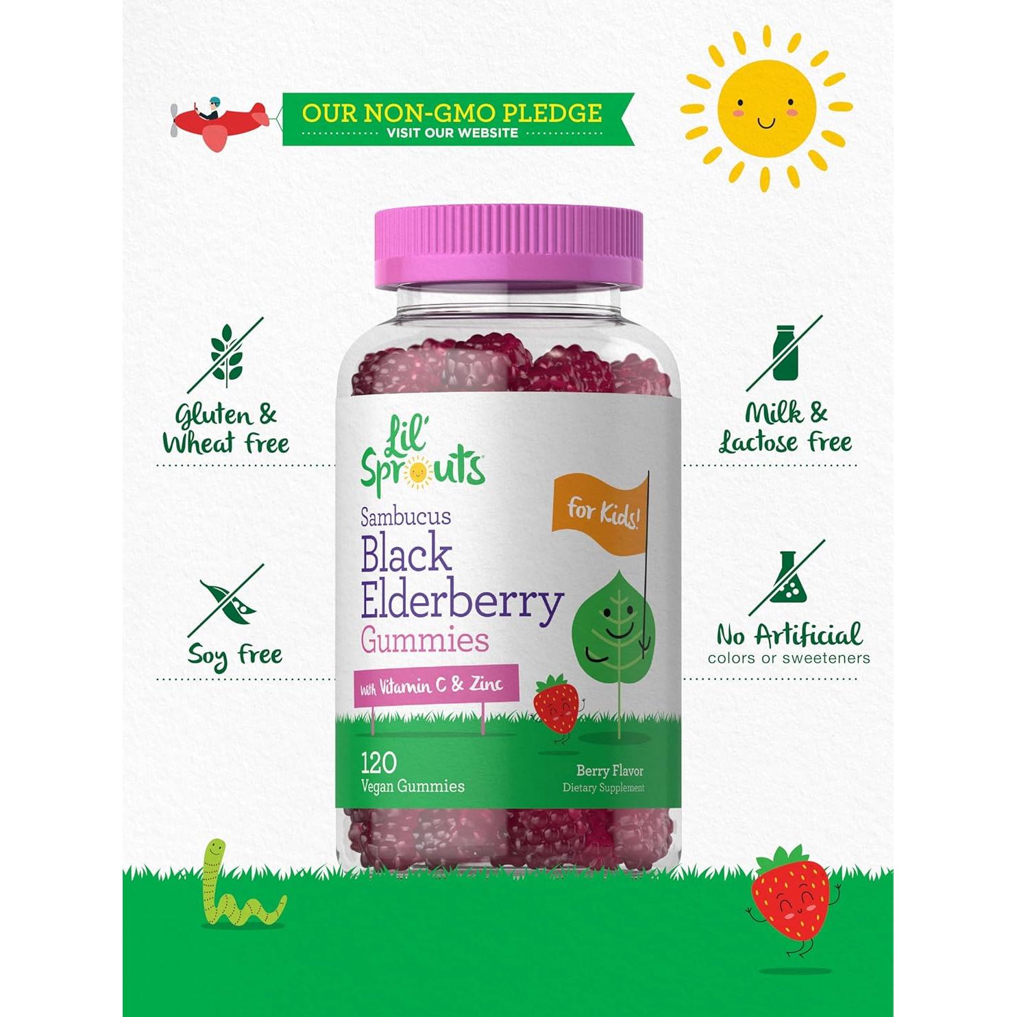 Gomitas de Saúco Negro Carlyle para Niños 120 Unidades