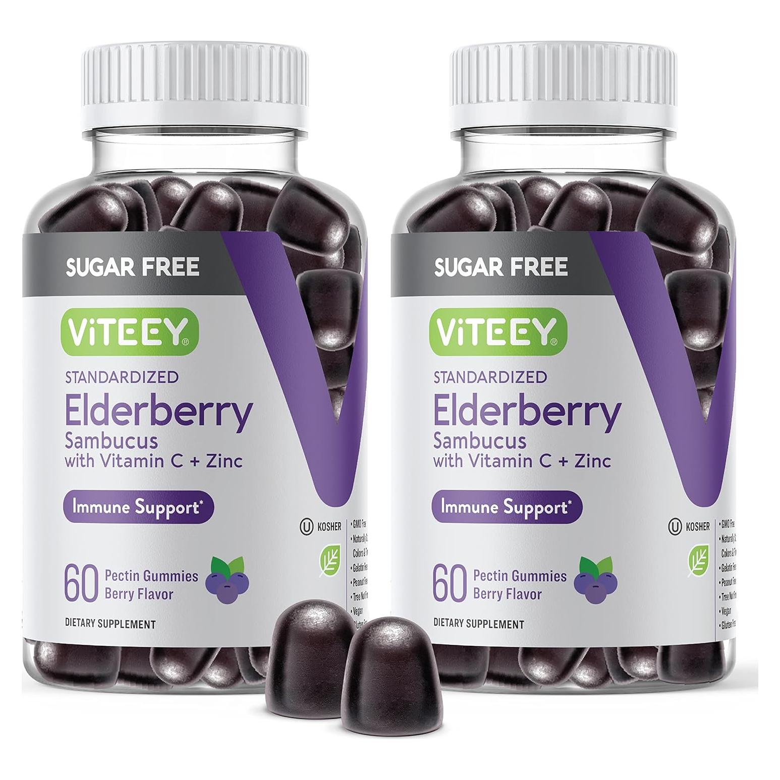 Gomas de Saúco Viteey 120 Unidades - Zinc y Vitamina C Veganas