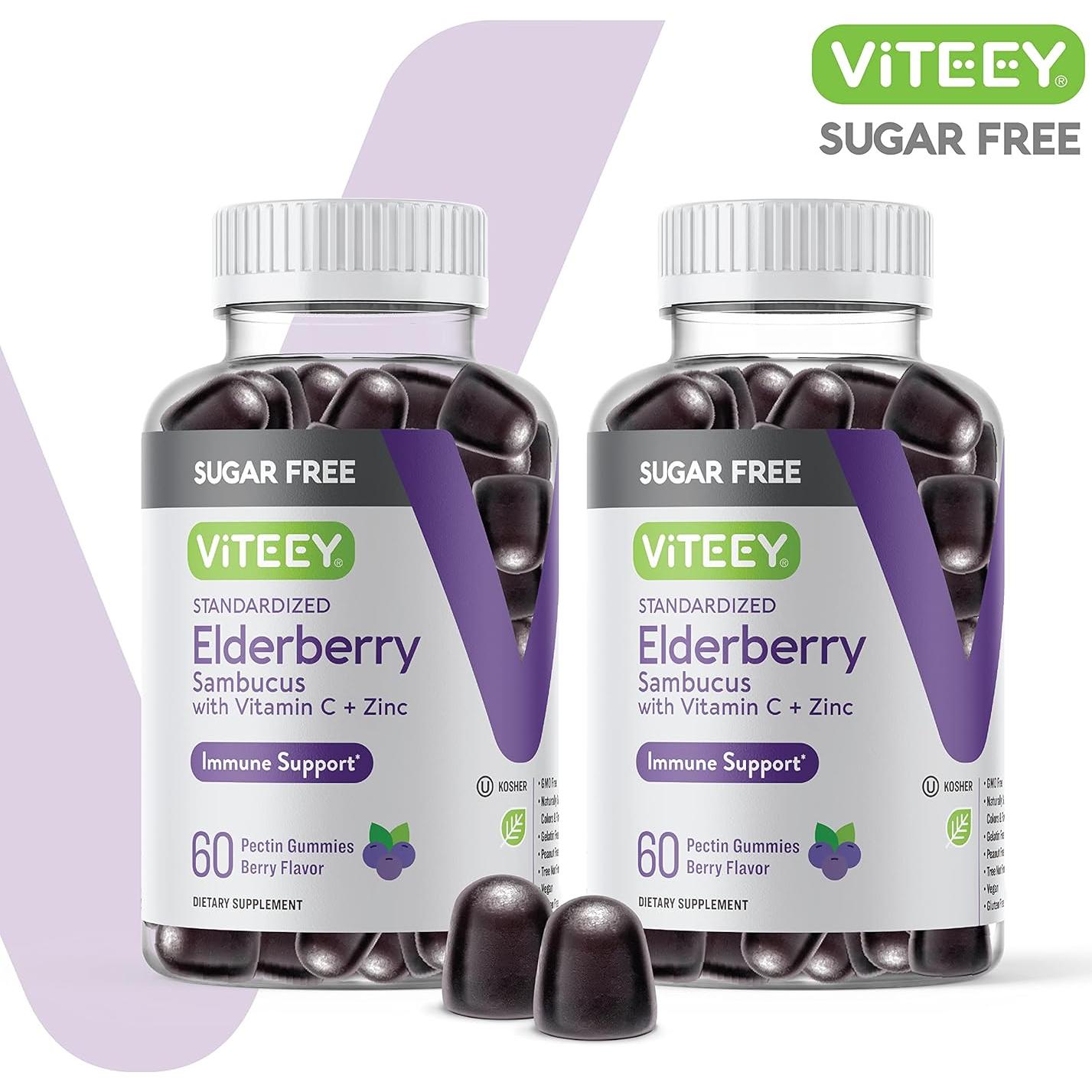 Gomas de Saúco Viteey 120 Unidades - Zinc y Vitamina C Veganas
