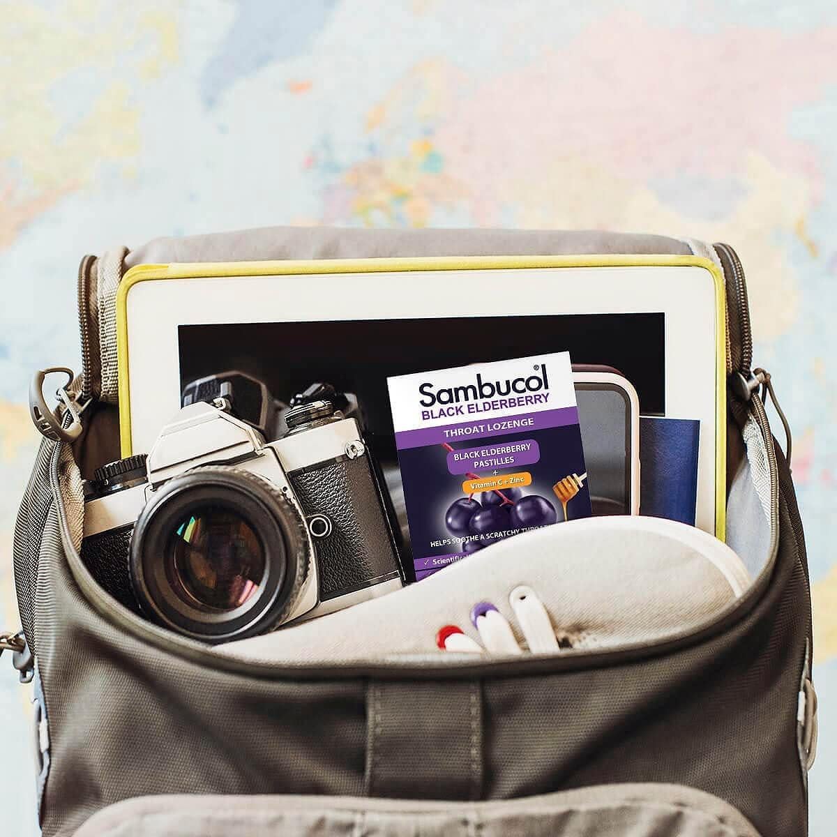 Pastillas de Saúco Negro Sambucol con Miel y Zinc - 20 Unidades