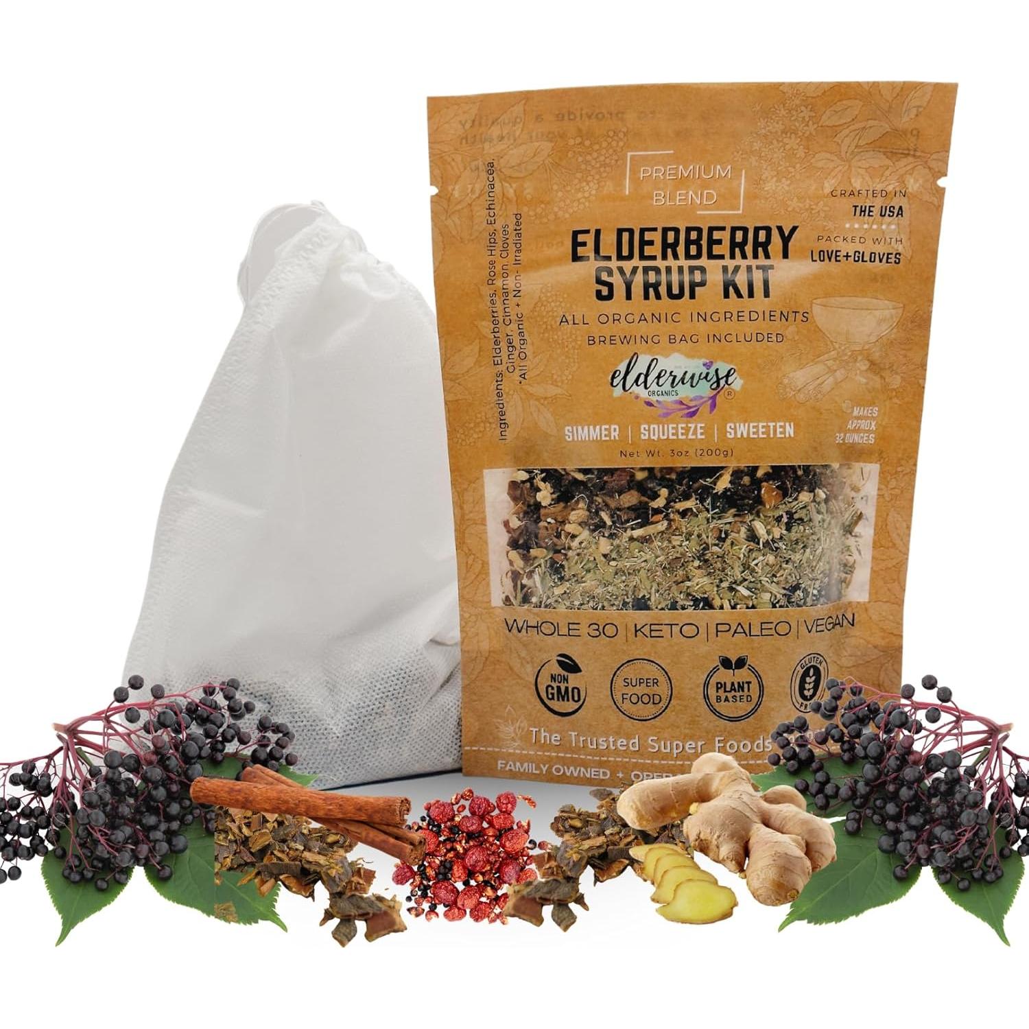 Kit de Jarabe de Sáuco Orgánico Elderwise - 0.95 L DIY