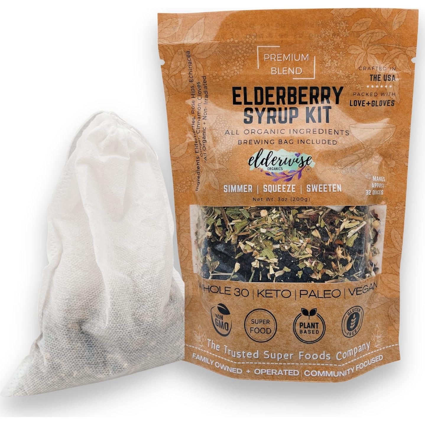 Kit de Jarabe de Sáuco Orgánico Elderwise - 0.95 L DIY