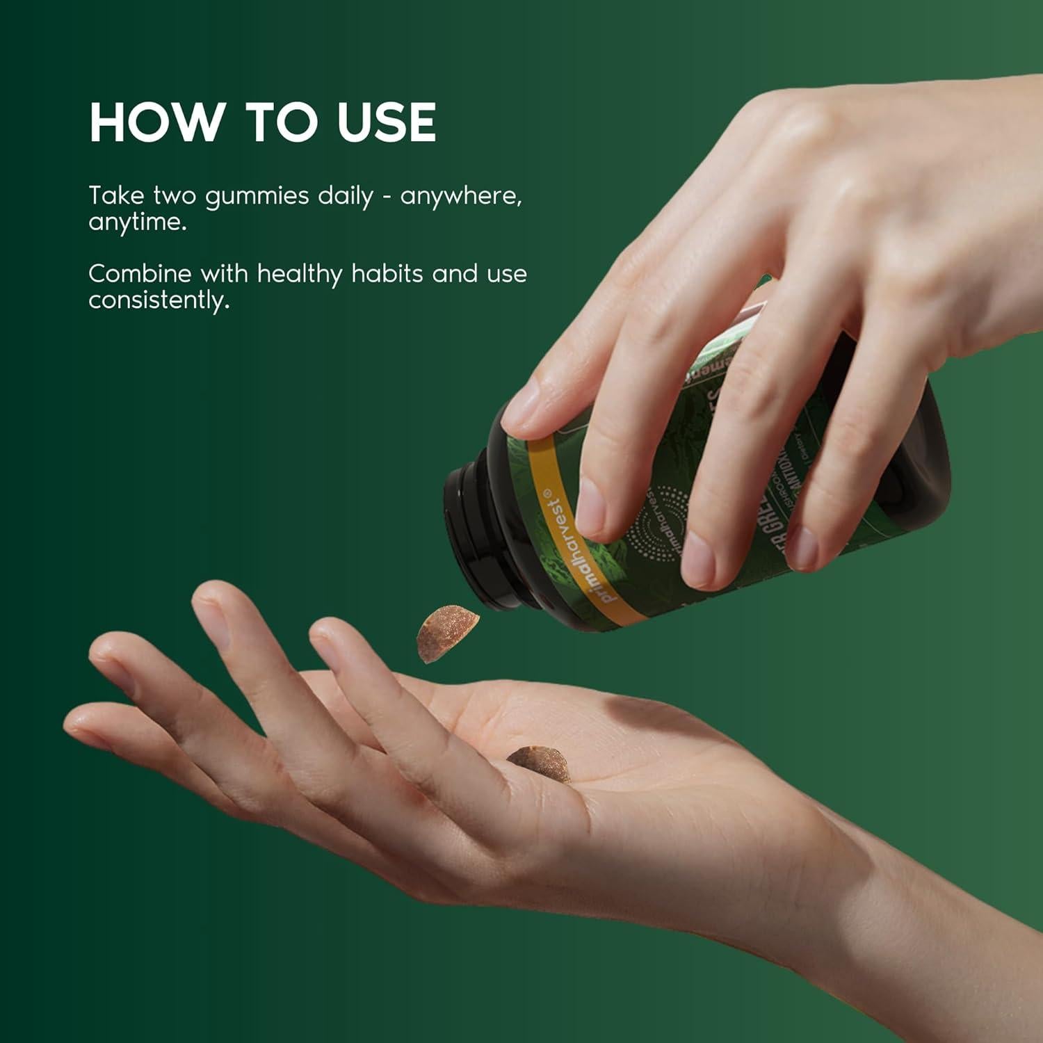 Gomitas Super Verdes Primal Harvest 60 Unidades Sabor Frutilla