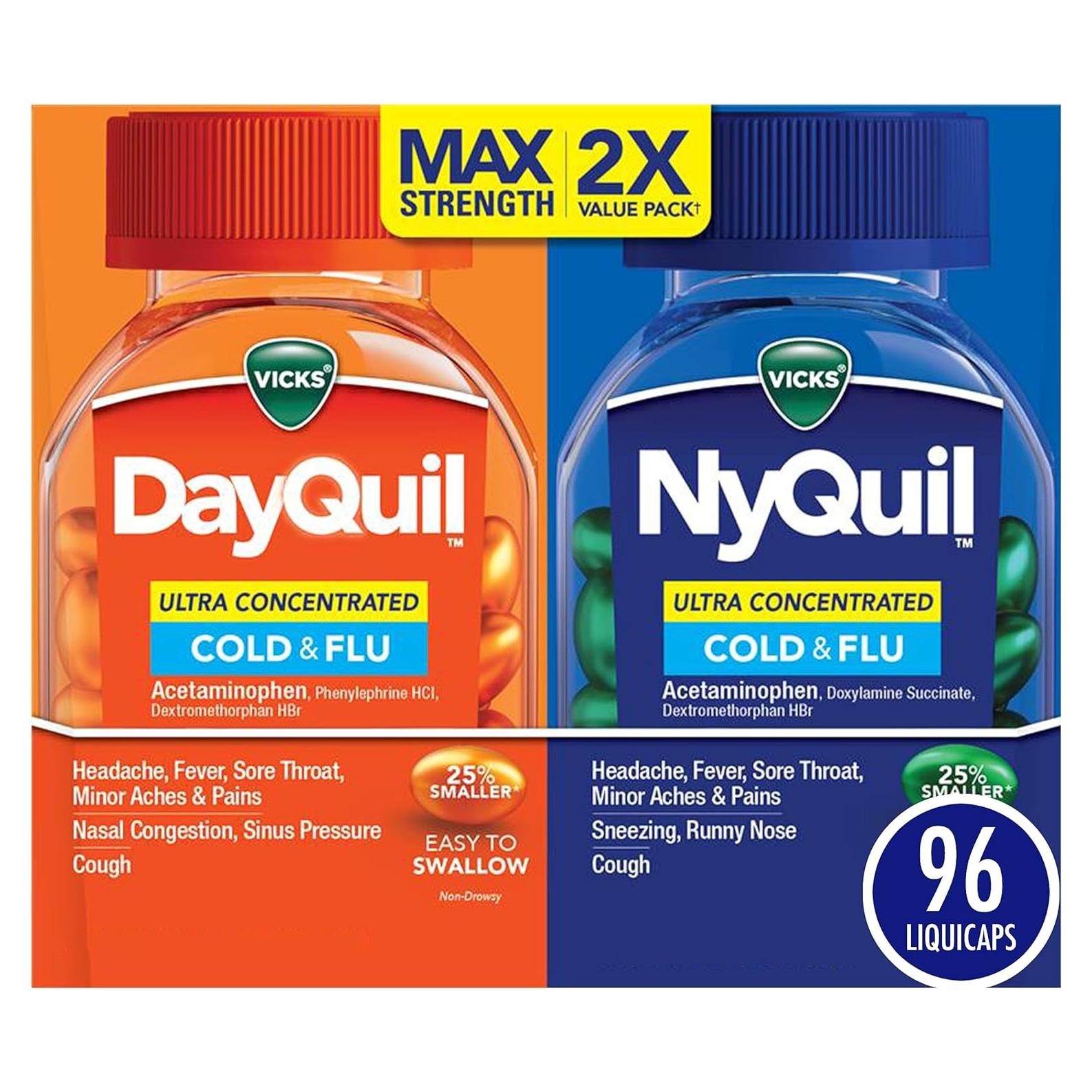 Vicks DayQuil y NyQuil Ultra Concentrado 96 Liquicaps