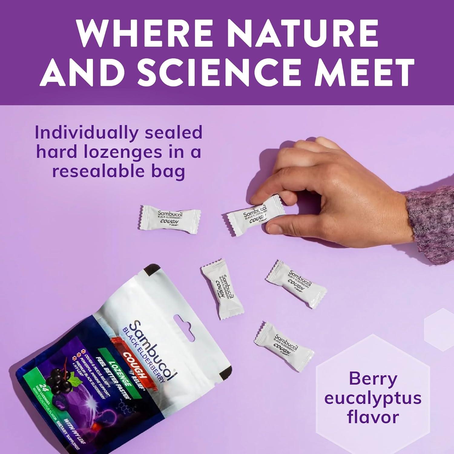 Caramelos para la tos Sambucol - 24 unidades, eucalipto