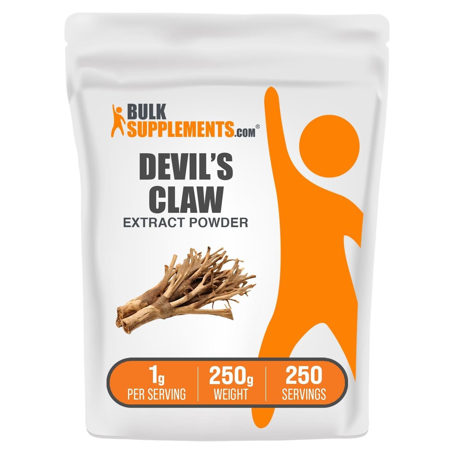 Polvo de Extracto de Garra del Diablo BulkSupplements 250g Vegano