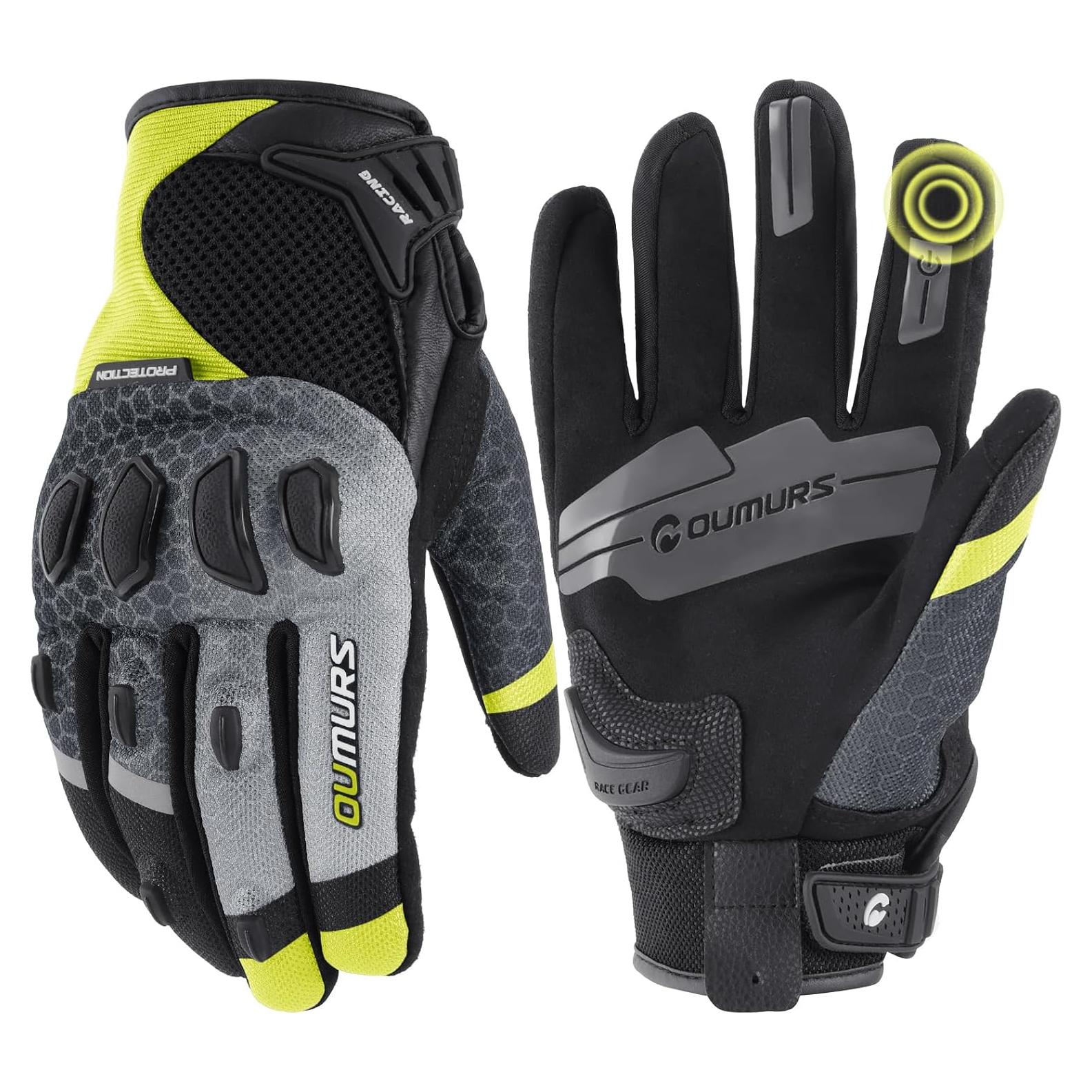 Guantes de Motocicleta OUMURS D003TY05911MC Táctiles Azul