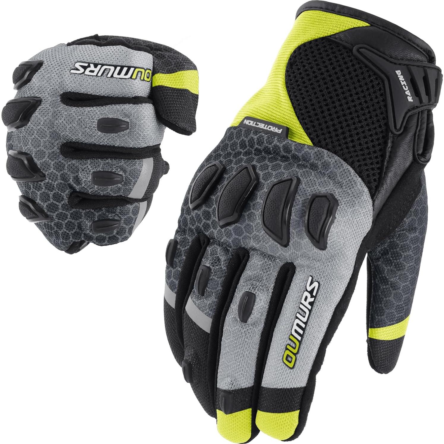 Guantes de Motocicleta OUMURS D003TY05911MC Táctiles Azul