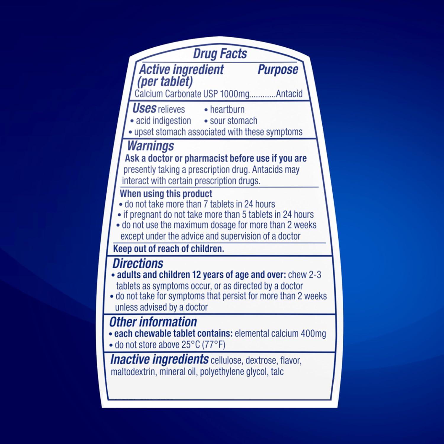 TUMS Ultra Fuerza 160 Tabletas Masticables Antiácidas Menta