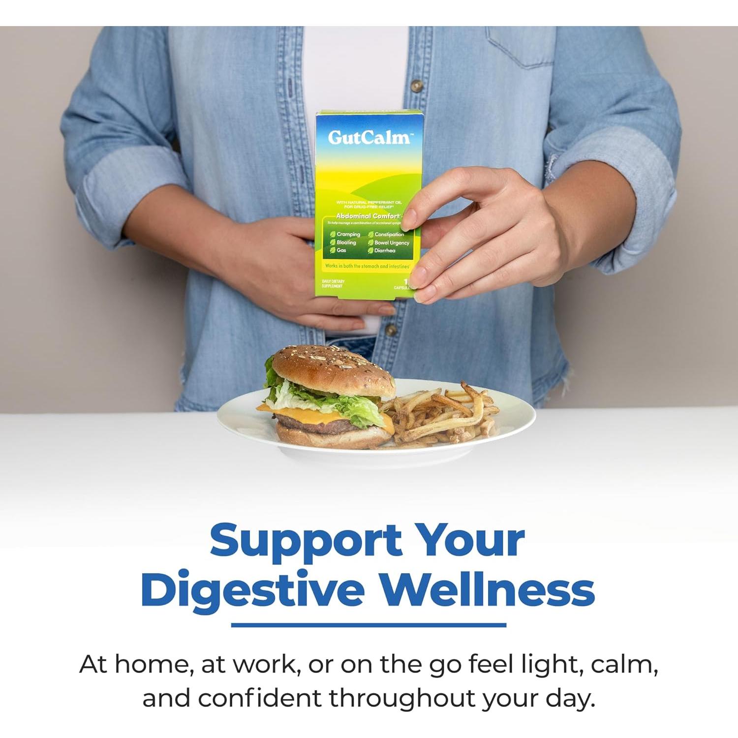 GutCalm - Suplemento Digestivo de Aceite de Menta - 12 Cápsulas