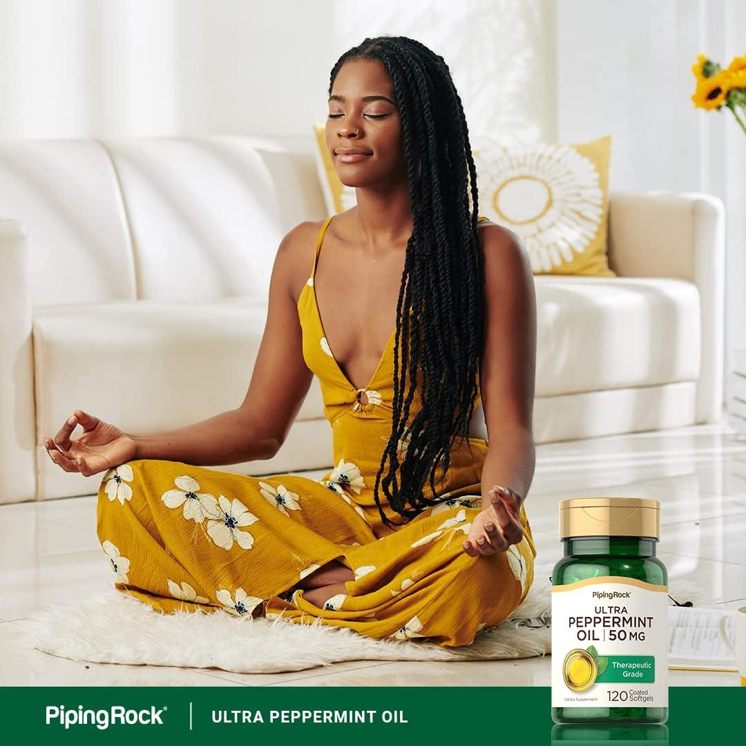 Cápsulas de Gel Suave Aceite de Menta Piping Rock 50mg 120 Unidades