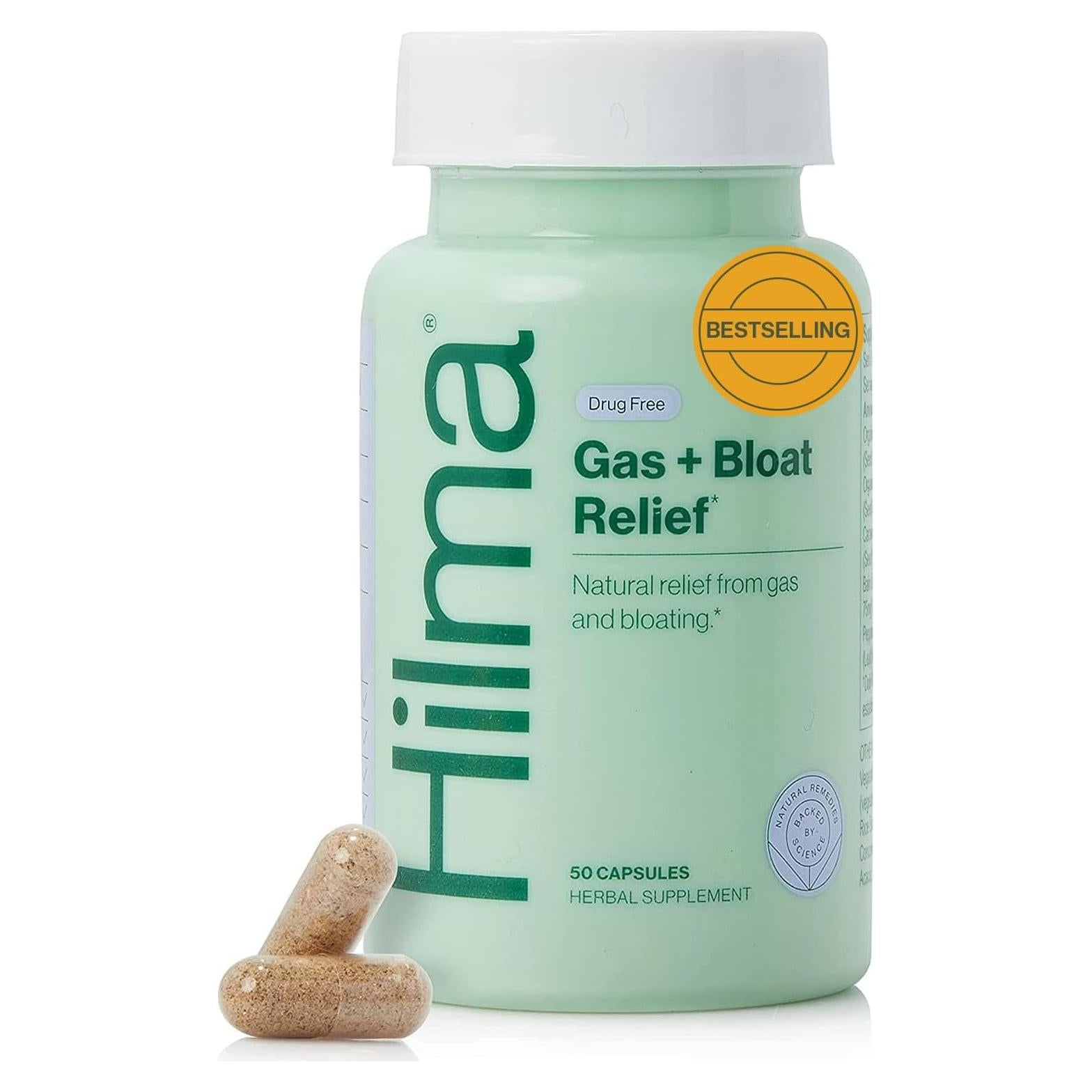 Hilma Alivio Natural de Gas y Distensión Abdominal 50 Cápsulas