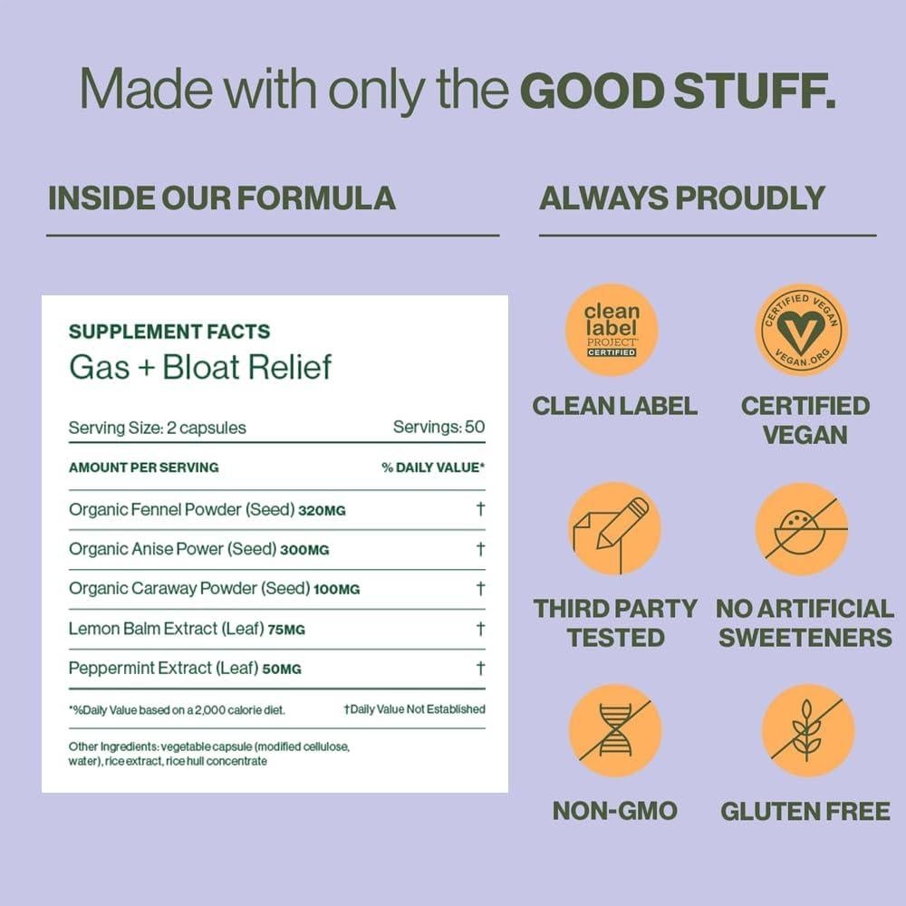 Hilma Alivio Natural de Gas y Distensión Abdominal 50 Cápsulas