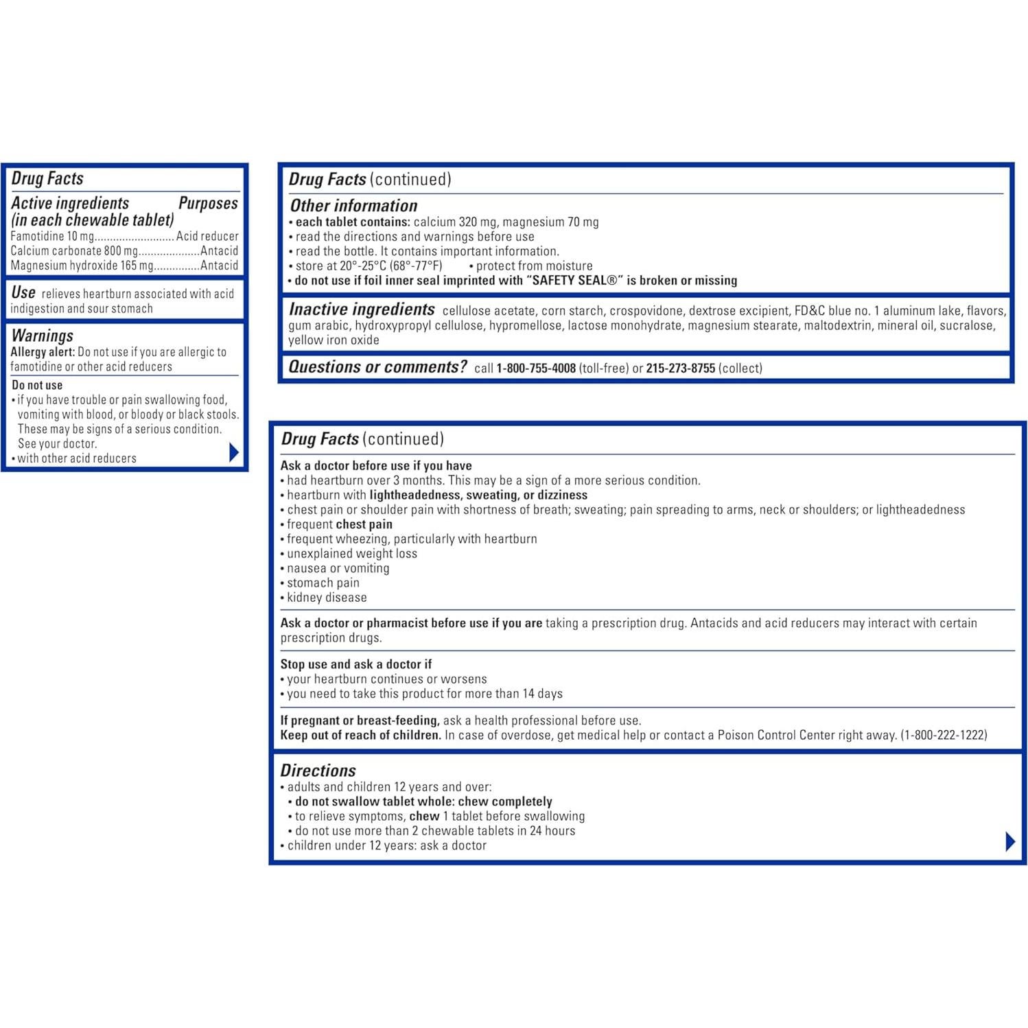 Pepcid Complete Antiacido Masticable Menta 50 Tabletas 10mg