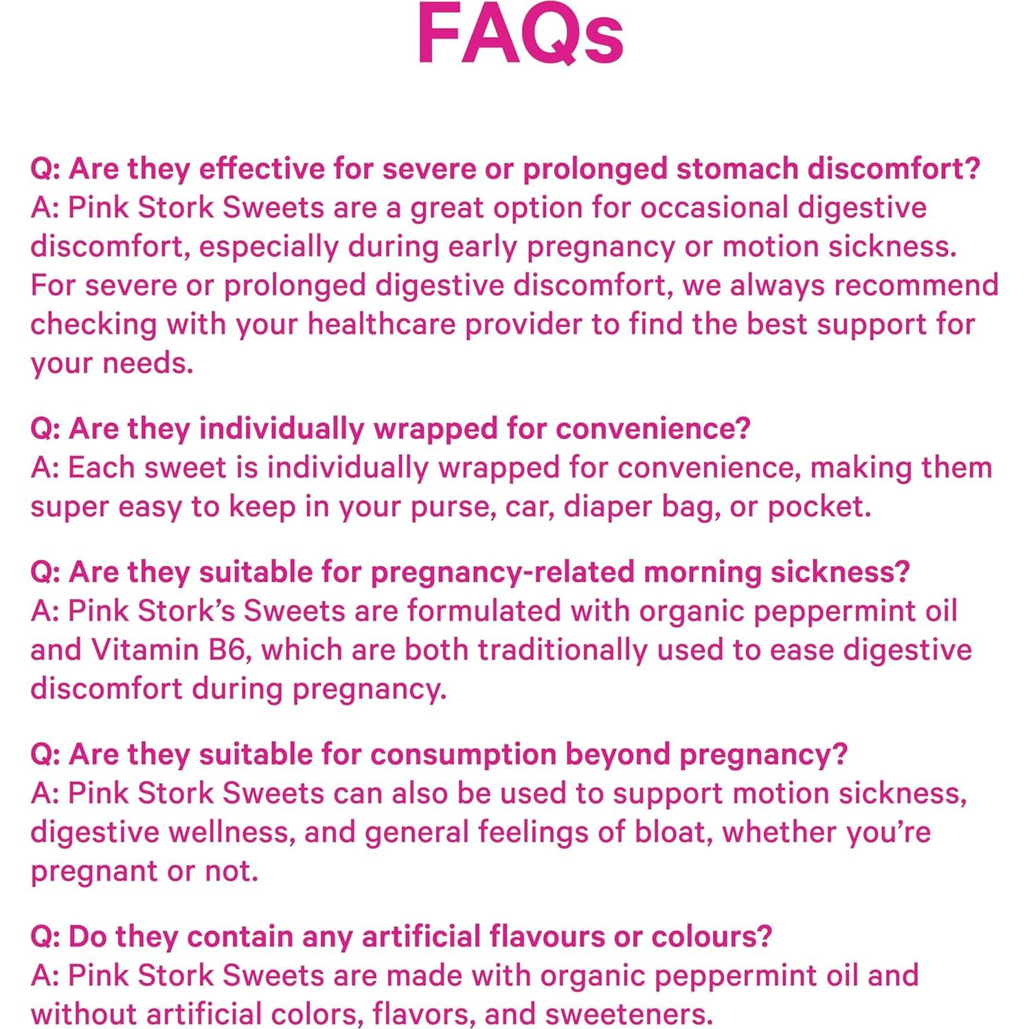 Dulces Orgánicos de Menta Pink Stork con Vitamina B6 - 30 Unidades