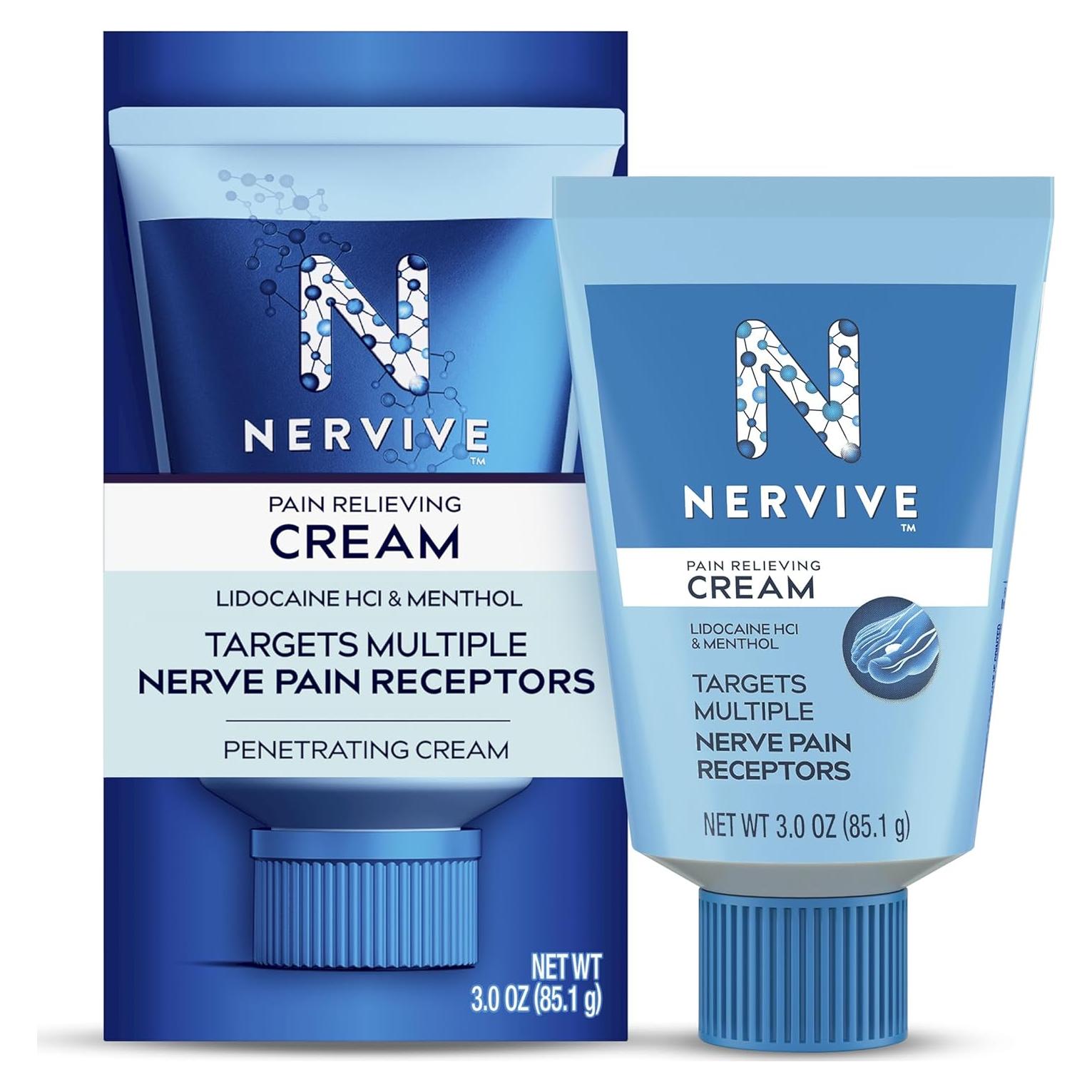 Crema Alivio del Dolor Nervive 85g - Máxima Fuerza Lidocaína y Mentol