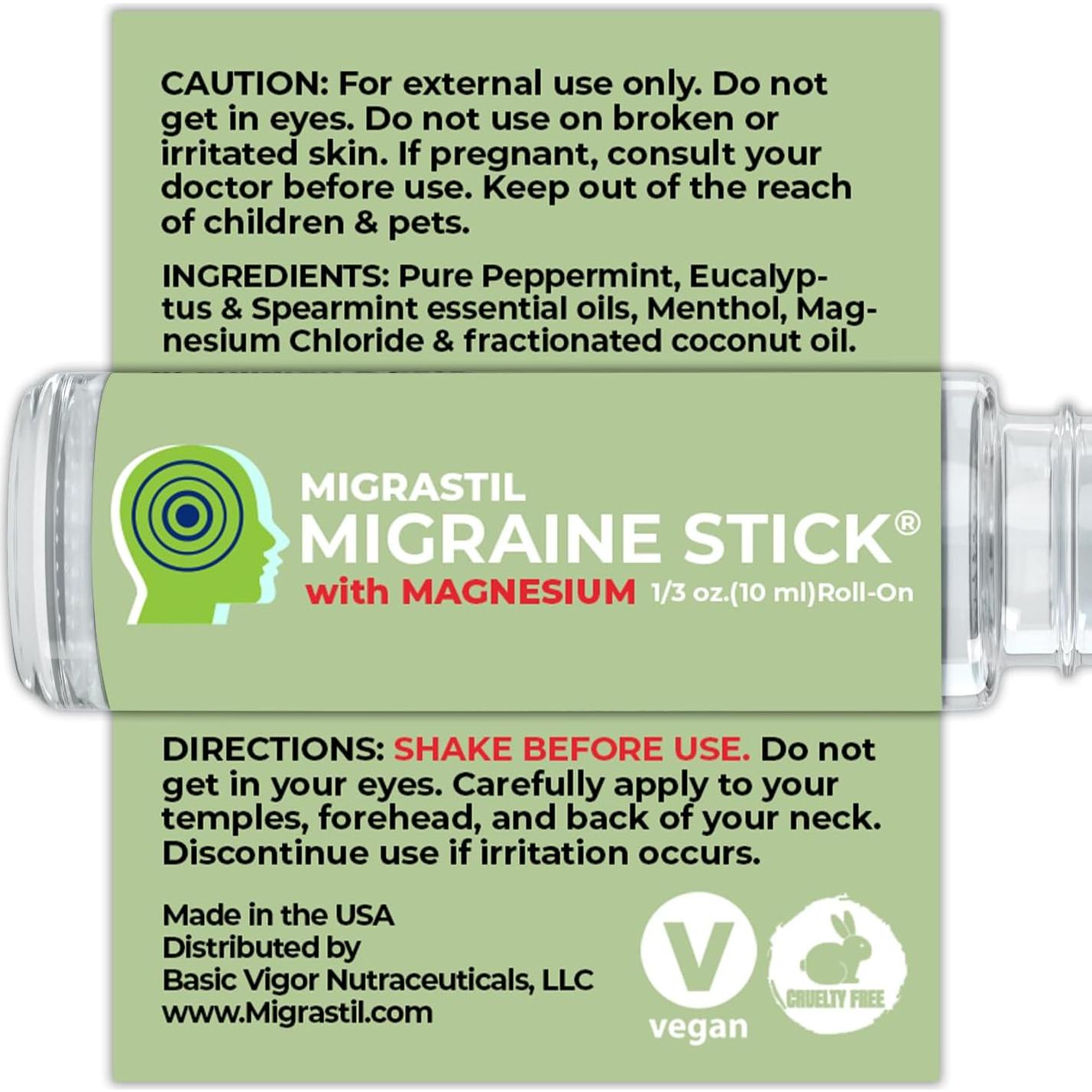 Palito para Migraña con Magnesio y Aceite Esencial 10 ml