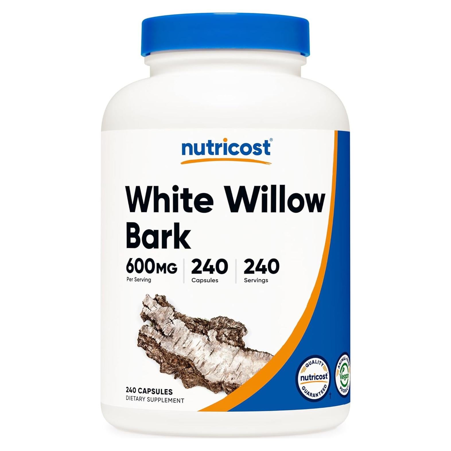 Corteza de Sauce Blanco Nutricost 600mg - 240 Cápsulas Vegetarianas