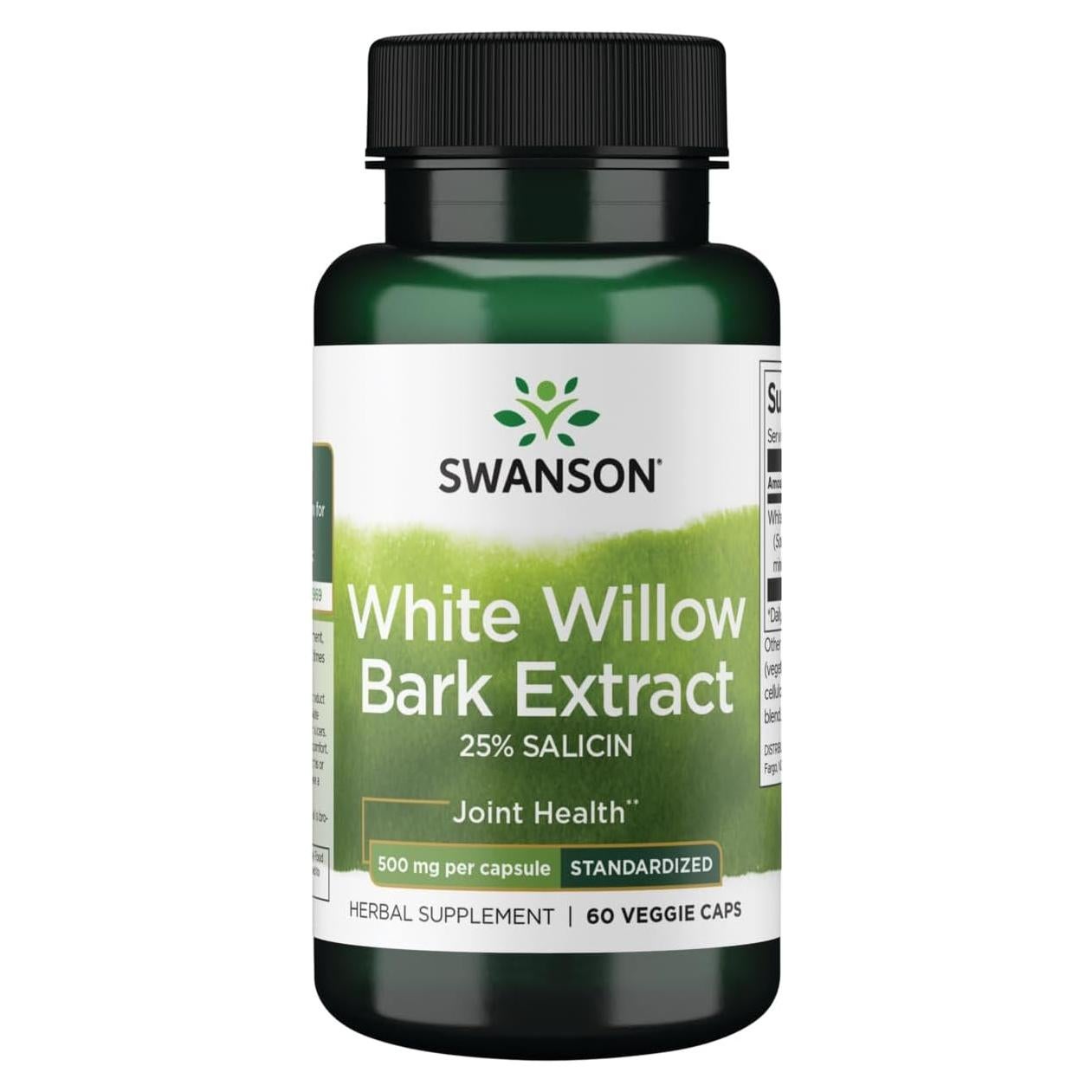 Extracto de Corteza de Sauce Blanco Swanson 500mg 60 Cápsulas