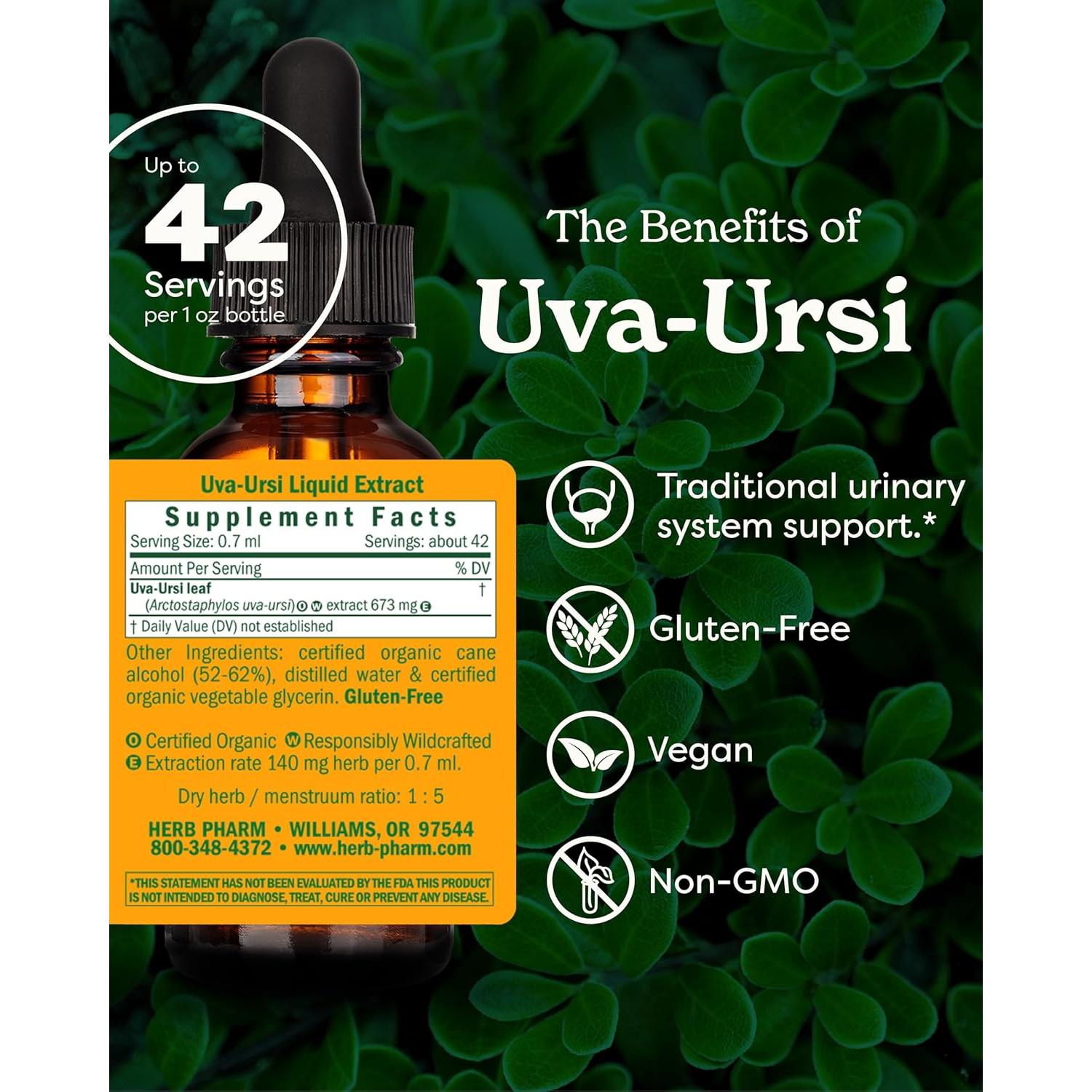 Extracto Líquido de Uva Ursi Herb Pharm 118.3 ml - Salud Urinaria