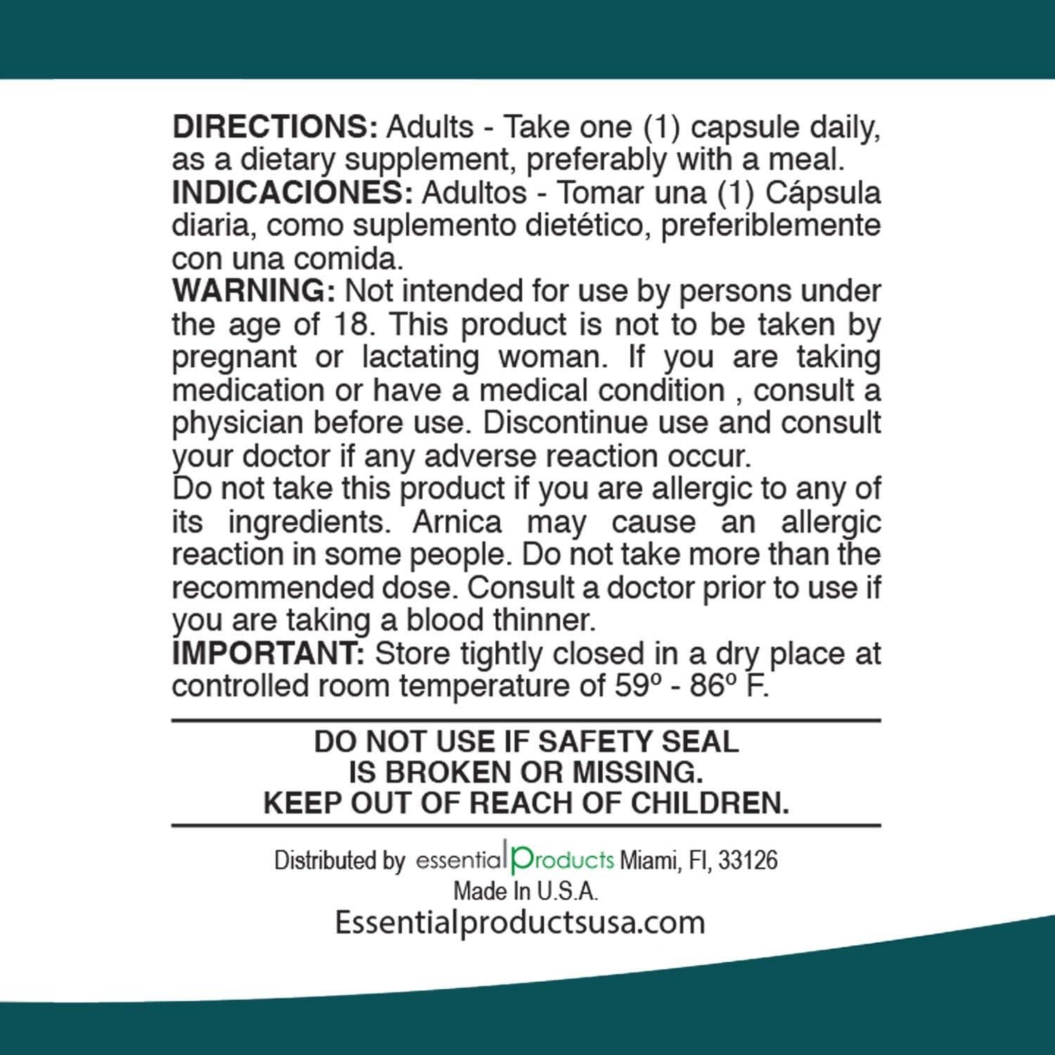 Cápsulas de Árnica Montana ELP Esencial 100 Unidades