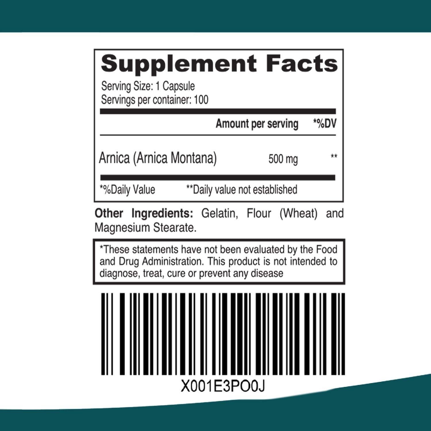 Cápsulas de Árnica Montana ELP Esencial 100 Unidades