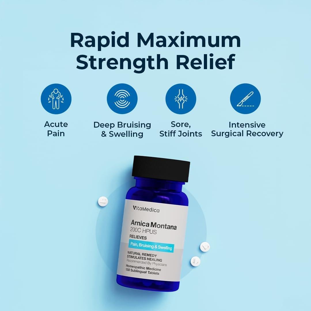 Tabletas Homeopáticas Arnica Montana 200C VitaMedica 150 Ct