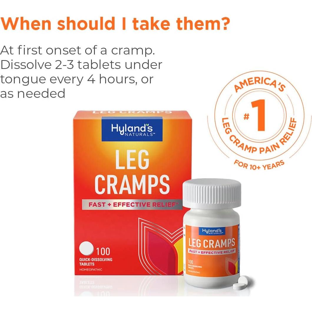 Tabletas para Calambres en Piernas Hyland 100 Unidades Alivio Natural