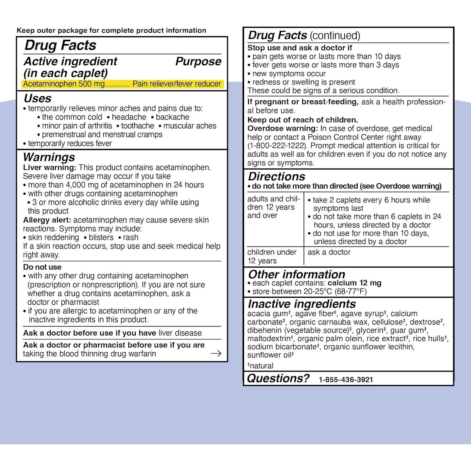 Genexa Acetaminofén Extra Fuerte 500mg, 100 Tabletas Alivio Dolor