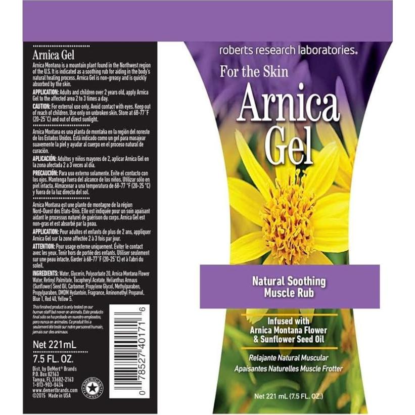 Gel de Árnica 221.8 ml Roberts - Alivio para quemaduras y picaduras
