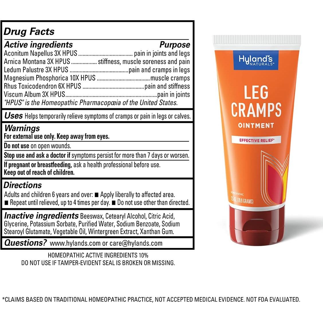 Ungüento para Calambres en Piernas Hyland 70.87 g - Alivio Natural