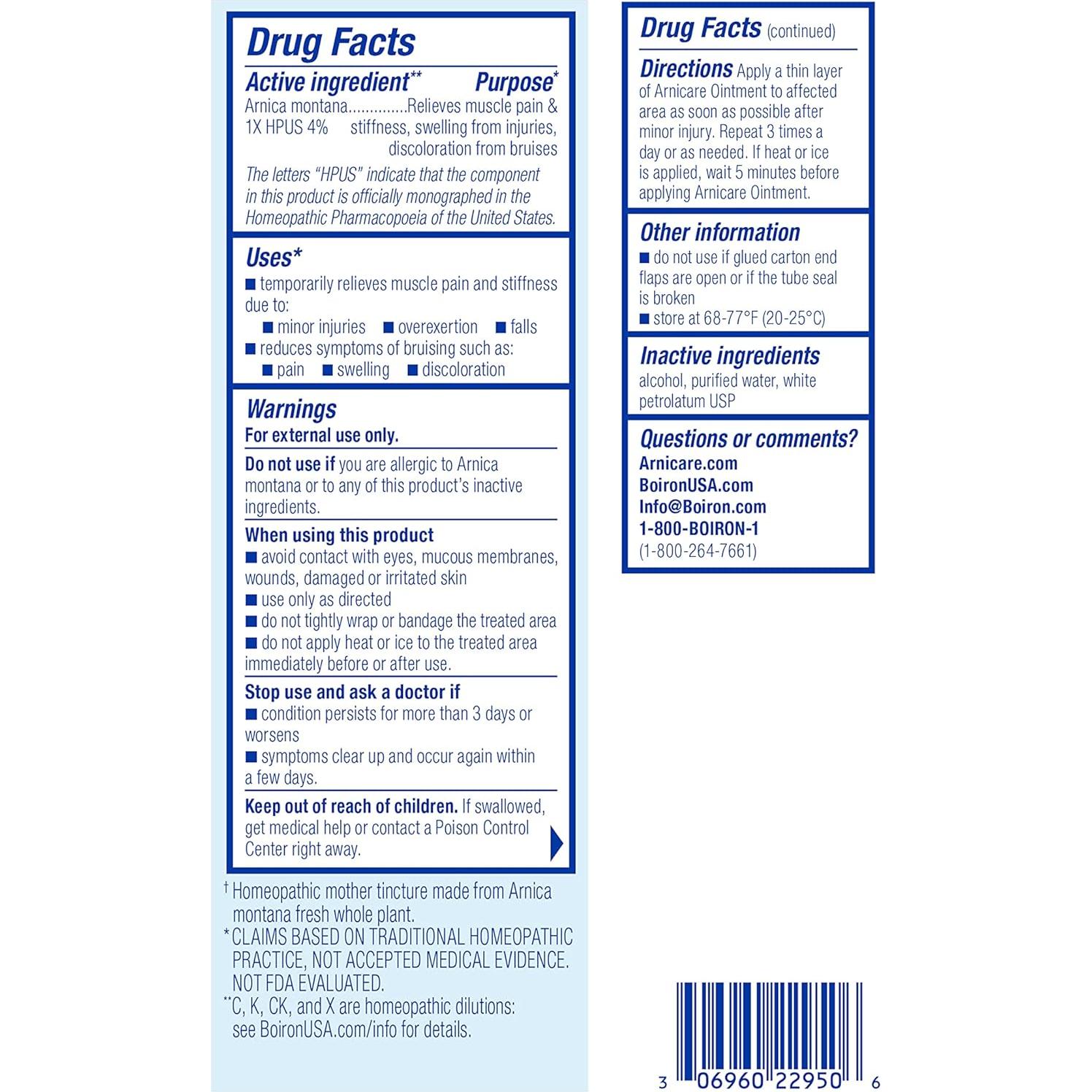 Ungüento Boiron Arnicare 28.35 g - Alivio Dolor Articular y Muscular