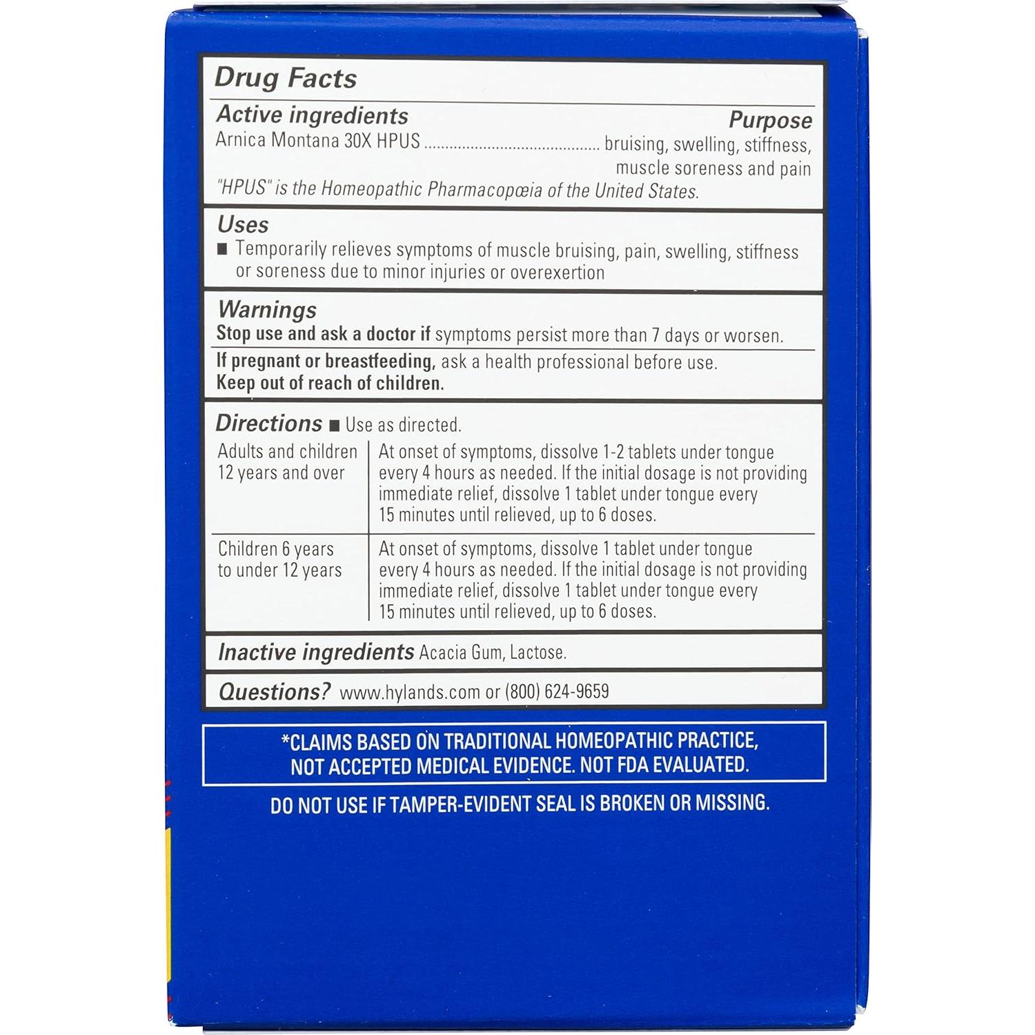 Tabletas Homeopáticas Arnica 30X Hyland's 150 Unidades