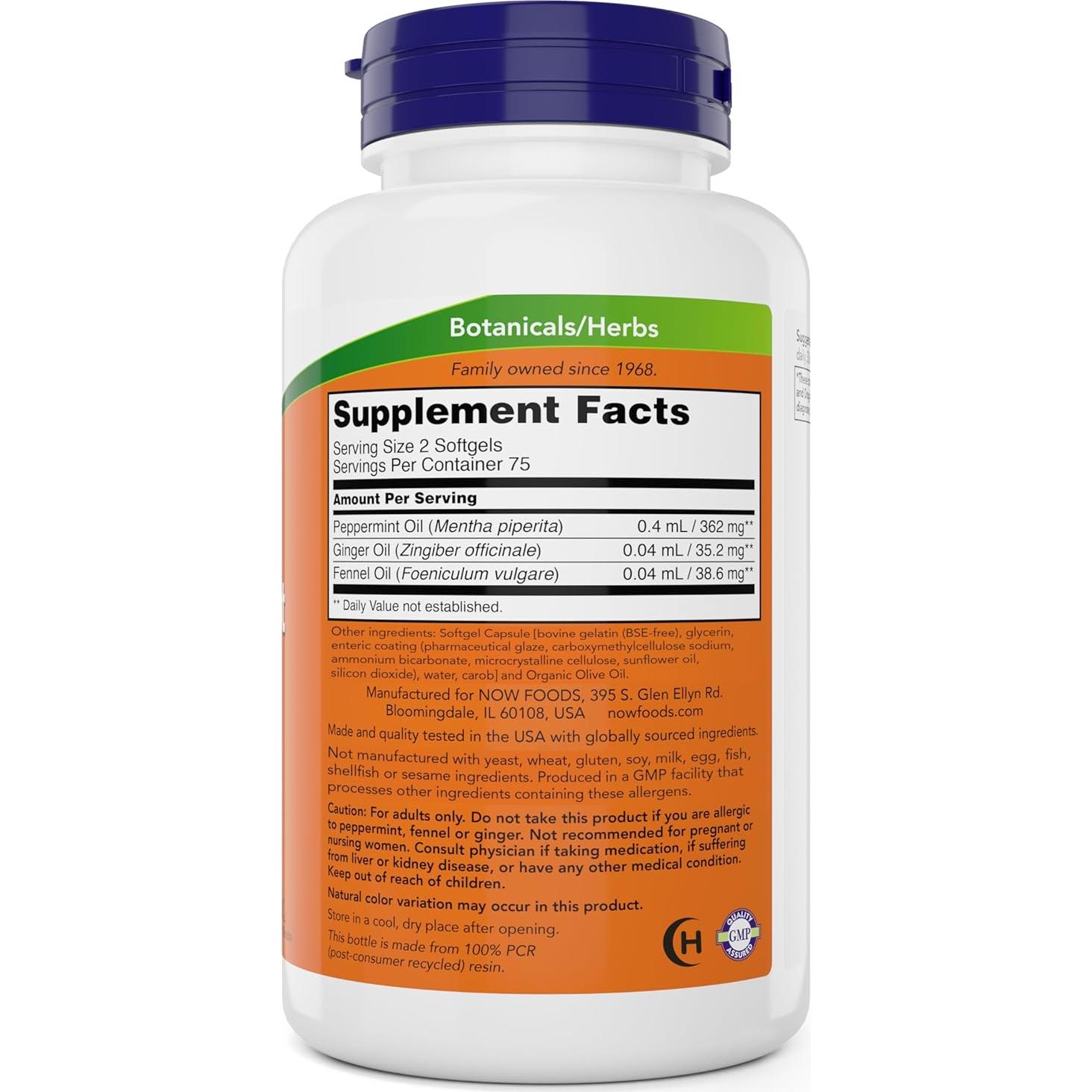 Geles de Menta AHORA con Jengibre y Hinojo - 150 Geles Blandos