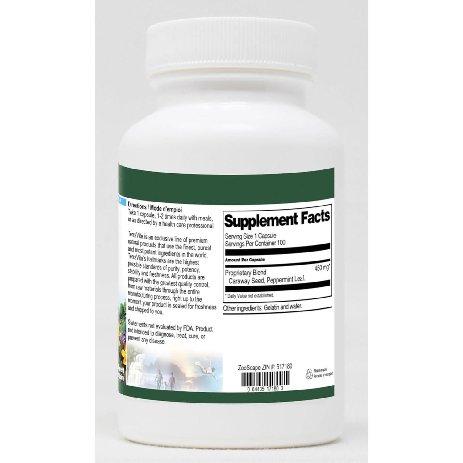 Complejo de Menta y Comino TerraVita 450 mg - 100 Cápsulas